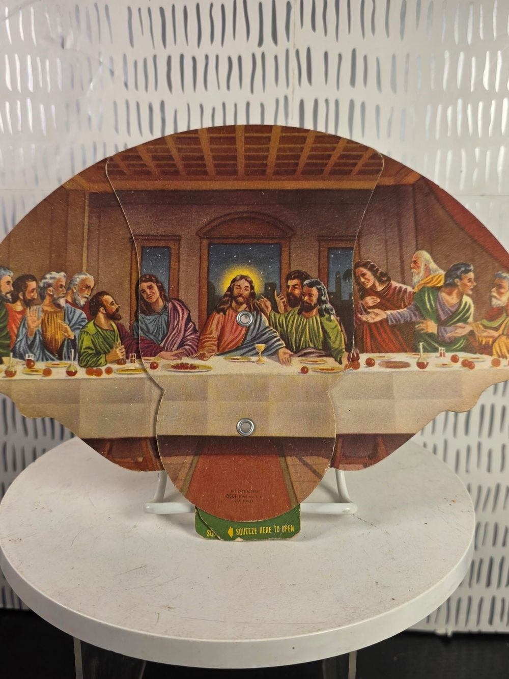 Vintage Last Supper Church Fan Hertz Funeral Home Convoy Ohio